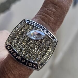 FFL Fantasy Football Leauge Championship Ring Faux Stones